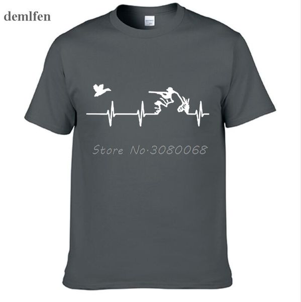 

новизна лето мужская хлопок футболка new hunt heartbeat tshirt печати повседневная мода o-образным вырезом футболки майки топы папа подарок