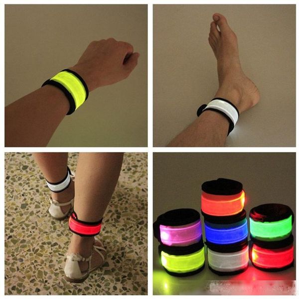 

led sports slap wrist strap bands wristband light flash bracelet glowing armband flare strap party concert armband