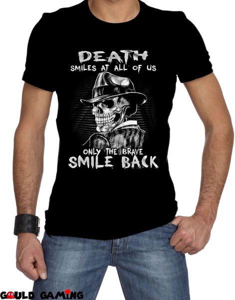 

print t shirts men death smiles at us all t-shirt mens cotton reaper skeleton new 100% cotton brand new t-shirts