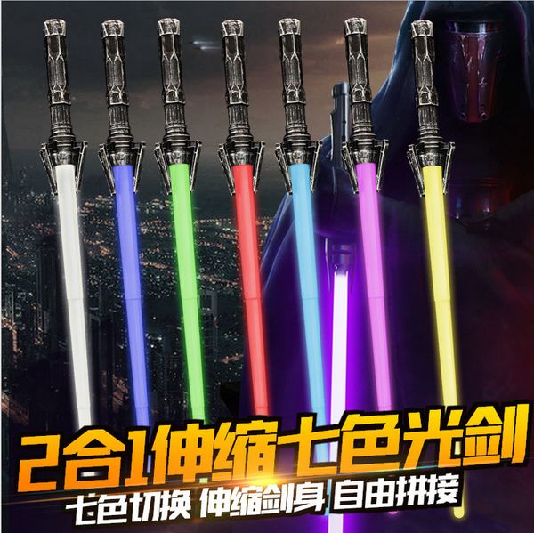 

new luminescent toy lightsaber role-playing device a telescopic lightsaber toy with realistic 7 lighting modes outdoor laser war sword