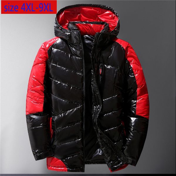 

new super large men long winter coat casual hooded thick mens padded jackets thick warm plus size 4xl 5xl 6xl 7xl 8xl 9xl, Black