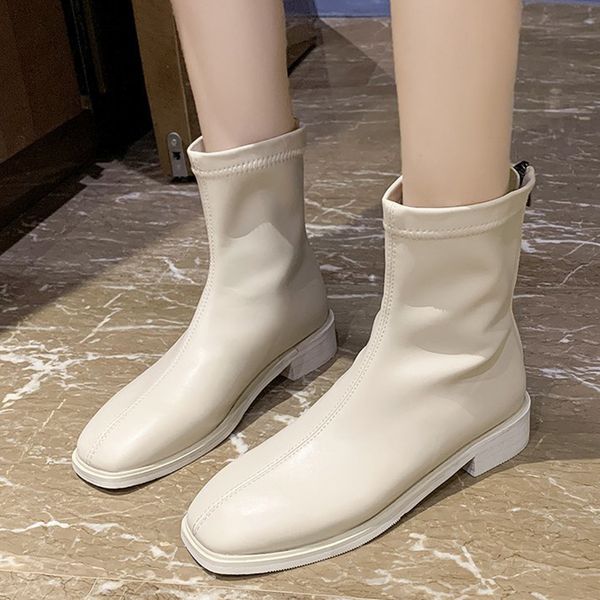 

lucyever высокого качества pu кожа эластичная boots женщины 2020 черный бежевый длинные колено высокие сапоги женщина площади моды пятки muj, Black