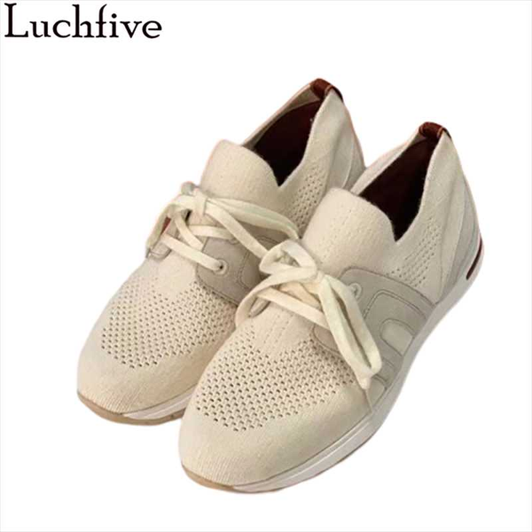 

lace up women casual shoes mesh round toe shoes woman thick sole mule flats runway beige zapatos mujer, Black