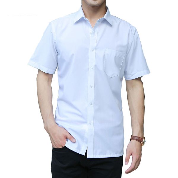 

men's casual shirts fashion short-sleeved shirt lapel korean business clothing 8xl, White;black