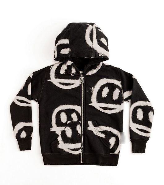 

kids sweaters new autumn winter brand boys girls cute smile print hooded sweatshirts baby child fashion outwear clothes 200923, Black