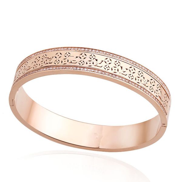 

luxury designer jewelry women accessories diamond bracelet stainless steel jewelry brand bracelet flower bracelet luxury designer bangles, Black