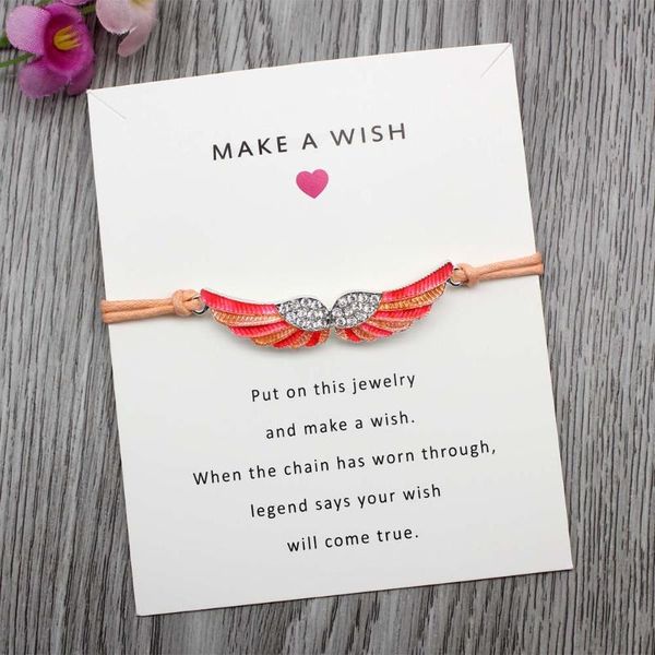

Custom-Infinity Love Double Heart Crown Angel Wish Card for Women Adjustable Bracelet Greeting Cards Jewelry With Card, Golden;silver