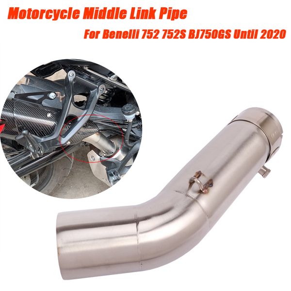 

motorcycle exhaust system middle link tubes stainless steel non-destructive installation set escape for benelli bj750gs 752 752s until 2021