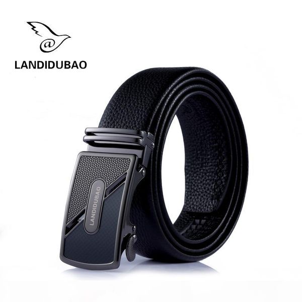 

belt with box 2018 cow genuine leather men belts luxury automatic buckle belts for men black brown colors first layer cowhide belt