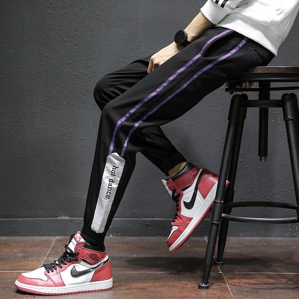 

ropa de hombre 2020 spring autumn new sports casual pants trend casual nine-point pants men's comfortable loose men's trousers, Black