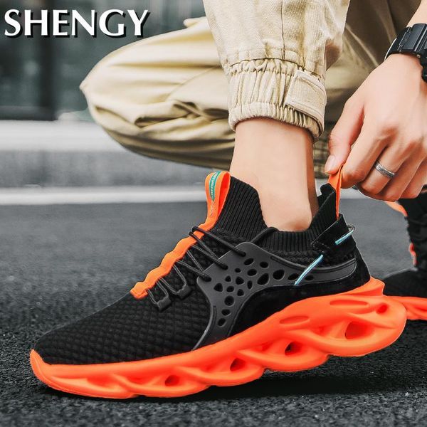 

men sneakers fashion designed street male sports shoes blade bottom non slip hight increase lightweight running shoe men tenis, Black