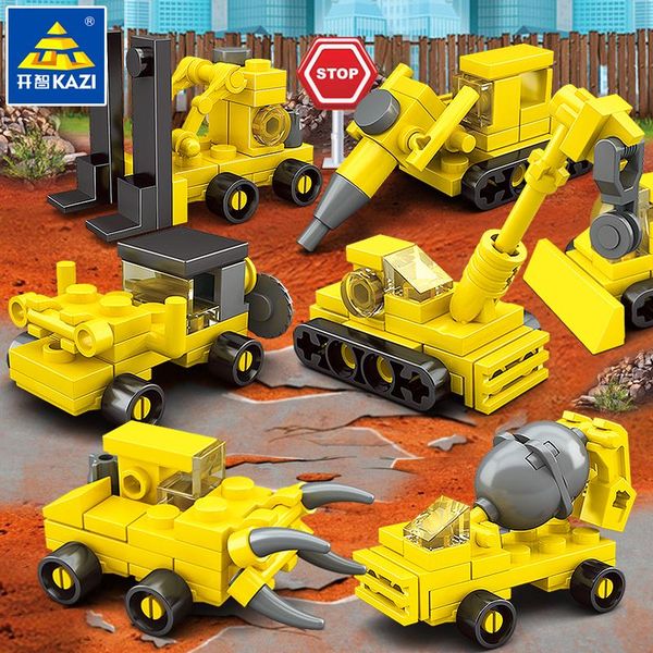 

8 styles kids toys truck engineering set technic excavator mini vehicles building blocks compatible city construction bricks boy gift 01