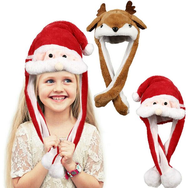 

prick-eared movable santa claus elk ears hat doll toy christmas halloween gift