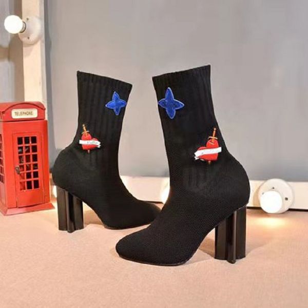 

dhl women high-quality heels boots ankle boots real leather shoes fashion shoes winter/fall fashion boots rivet with box eu:35-41 02l35, Black