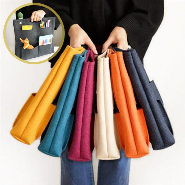 

fashion felt make up bag multi-pocket large-capacity tote felt insert purse organizer make up bags handbag