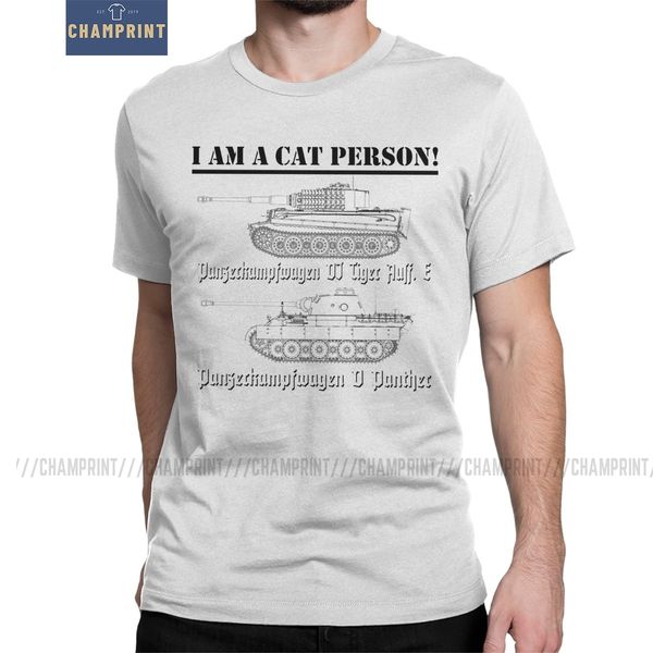 

i am a cat person tank wehrmacht men's t shirts german panzer armor africa tee shirt short sleeve round collar t-shirts cotton