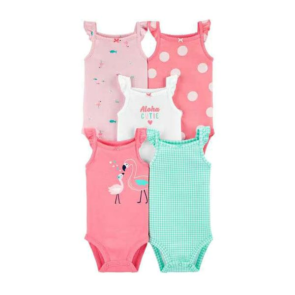 

2020 childrens clothing summer new baby cotton short-sleeved triangle romper five-piece baby fart romper dhl, Blue