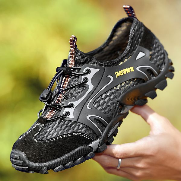 

outdoorhikingshoesmenbreathablesneakersno-slipclimbingtrekkingshoesquick-drywaterfootweartkitlelerbigsize38-50, Black