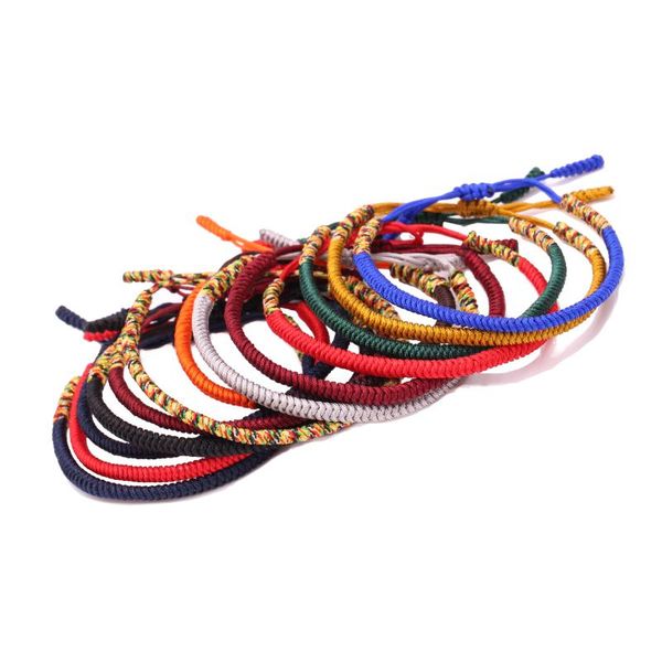 

charm bracelets tibetan buddhist lucky knot women men multicoloured red blue orange grey sting braided adjustable friendship, Golden;silver