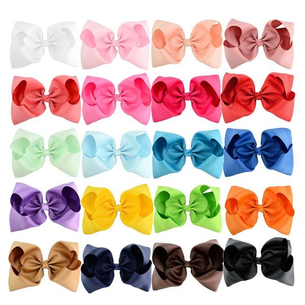 

20pcs пестроткано 8 дюймов большие ручной работы grosgrain ленты для волос лук крокодил аксессуары для волос для подростков девочек женщин д, Slivery;white