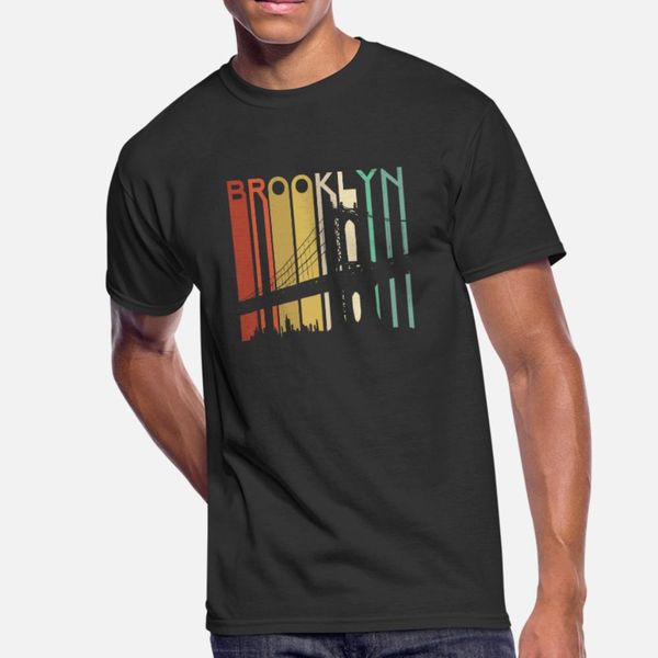 

brooklyn bridge new york retro vintage urban t shirt men designer cotton size s-3xl fit breathable summer style formal shirt