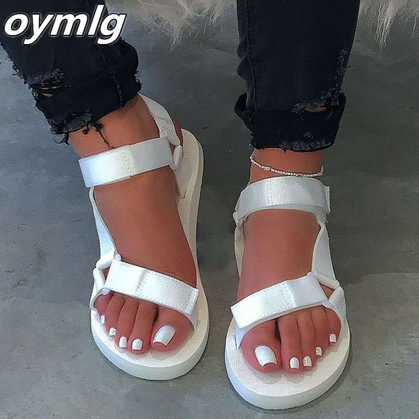 

summer sandals women shoes hook loop femmes sandales soft foam sole non-slip outdoor shoes woman drop shipping platform sandals, Black