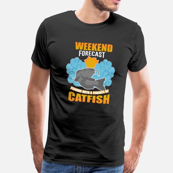 

fisher fishing flathead weekend forecast catfish t shirt men designer 100% cotton euro size s-3xl kawaii loose spring autumn shirt