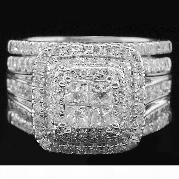 

2020new inlaid zircon silver ring ring european and american fashion wave of men and women new wholesale, Slivery;golden