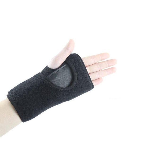 

sport wrist wrap bracers protector fabric doing sports gym outdoors activities elasticity left/right hand spring steel men women, Black;red