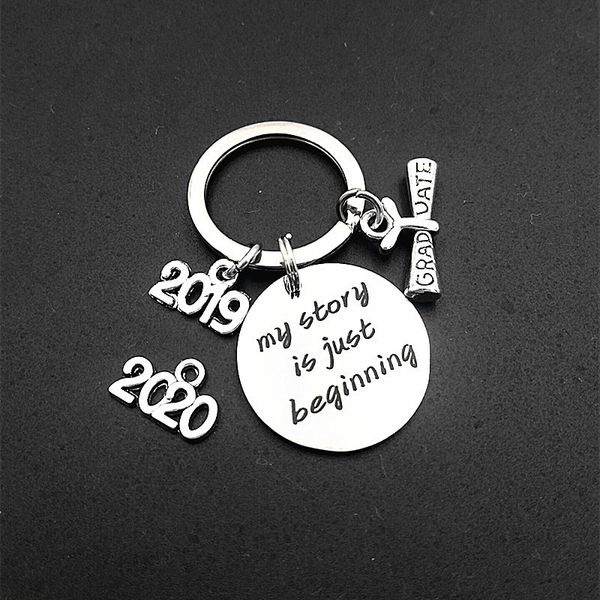 

new geometric keychain pay attention to safety father and mother lover keychain gift jewelry couple graduation gift, Silver