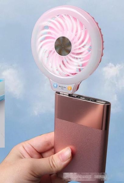 

new style mini portable small usb led fan without battery usb small fans luminous night light beauty fill light fan multi-purpose type llfa