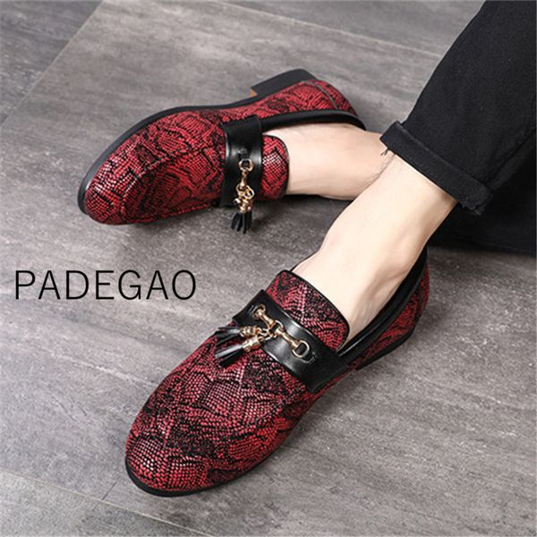 

mans loafers 2020 mens shoes fashion loafers print korean men casual shoes slip on men, Black