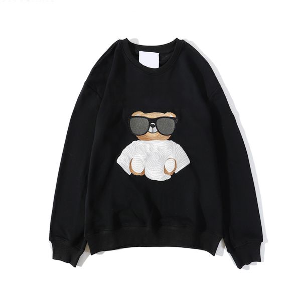 

mxxxxino mens bear hoodie fashion boys new arrival letters embroidery sweatshirt casual trendy hiphop male pullovers 20fw mens clothes, Black
