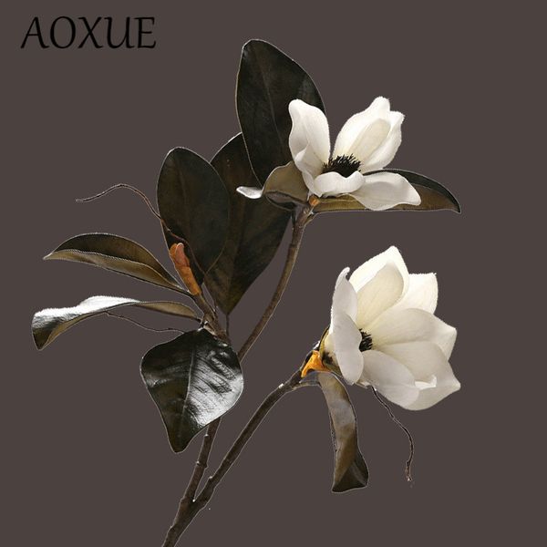 

high grade decorative artificial flowers plant 1 piece super beautiful fake magnolia home/coffee shop decor display silk flowers