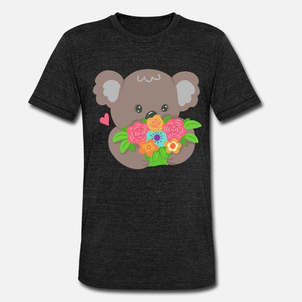 

koala flower kawaii cute t shirt men character tee shirt s-xxxl solid color graphic funny casual summer pattern shirt