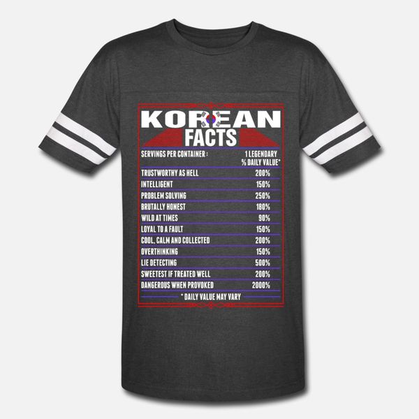 

korean facts t shirt men printing short sleeve crew neck fit interesting authentic spring cool shirt