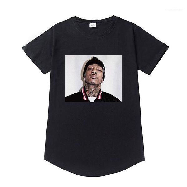 

summer long 19ss longline curved tees high street nipsey hussle mens tshirts, White;black