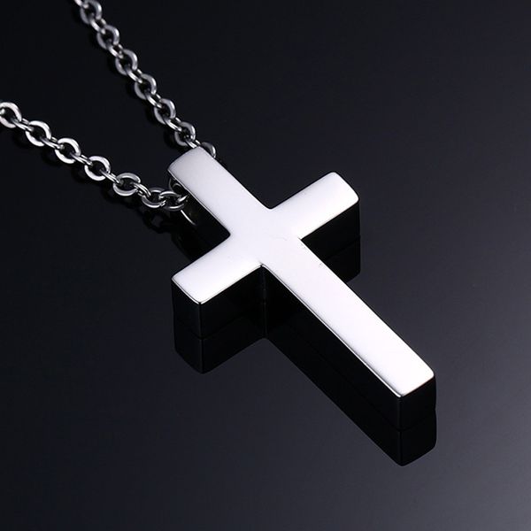 

zorcvens classic blank cross necklaces prayer christ men jewelry stainless steel men women chain, Silver