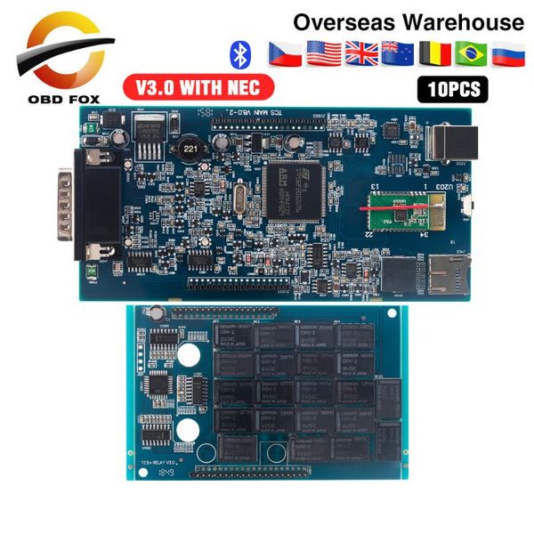 

10pcs/lot cdp tcs pro 2020r3 keygen 2020 double blue pcb tcs pro plus 2020.01 obdii cars trucks diagnostic tool dhl free