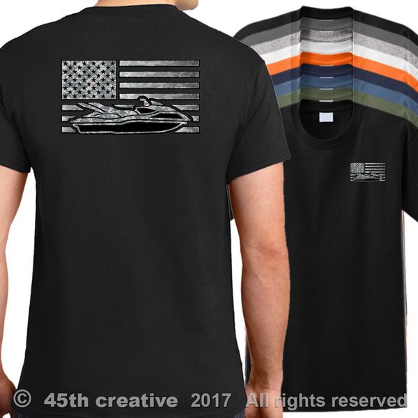 

2019 new cotton t-shirt usa watercraft flag t-shirt - american water jet skie waverunner shirt summer style tee shirt
