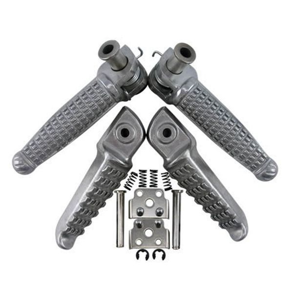 

tdpro motorcycle new front&rear footrests foot pegs black/chrome foot rest footpegs for ninja z750 z800 z1000 sx er6f