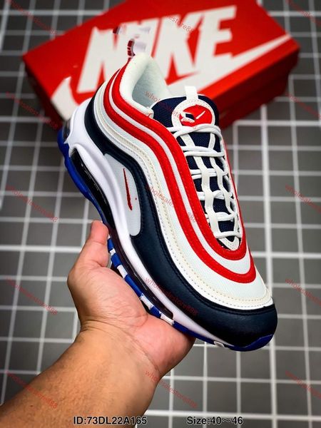 

highest qualityair 97 men women running shoes williams rainbow og female designe sports shoes 97s white light gray wolf menta fashion sport, Black