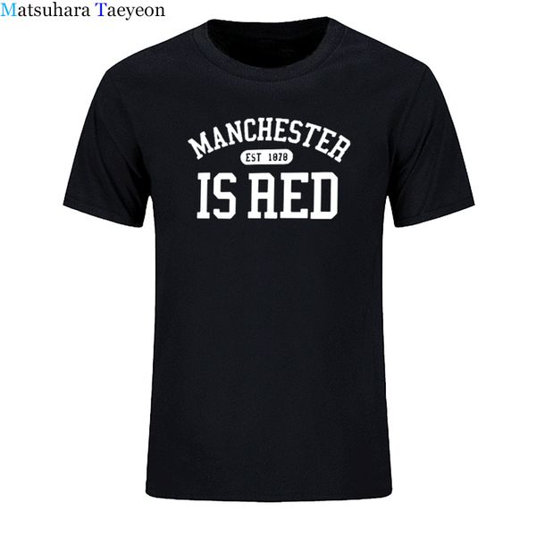 

new united kingdom red letter short sleeve t shirt men 100% cotton o-neck manchester tee shirts print masculina tee clothing