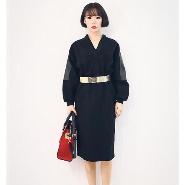 

elastic black belt women gold belt metal fish skin scales decorated belts stretch waistband punk patchwork female dress girdle d070816, Black;brown