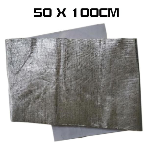 

50*100cm exhaust tape heat wrap thermal air intake insulation shield reflective heat barrier self adhesive engine accessories