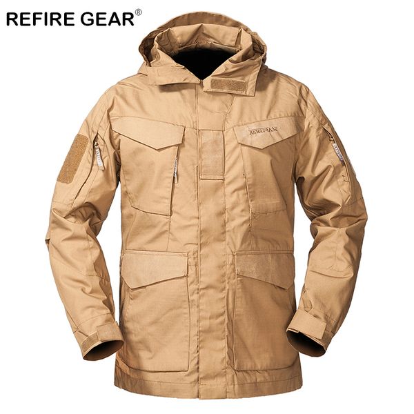 

outdoor jackets&hoodies refire gear autumn m65 tactical field jacket men hoody windproof md-long windbreaker jackets coat army clothing, Blue;black