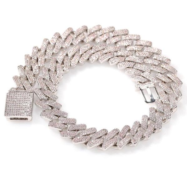 

uwin 18mm copper necklace zircon bracelet cube cuban link for men gold silver color hip hop jewelry thick heavy cz chain