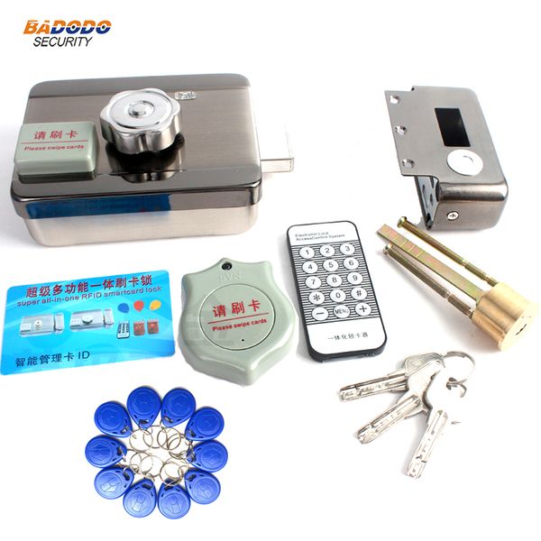 

electric lock 125khz rfid id em card motor lock with mechanical key support intercom for access control system