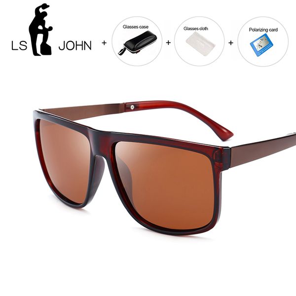 

ls john 2020 new polarized sunglasses men mirrored driving glasses black rectangle sun glasses male cool fashion classic eyewear, White;black