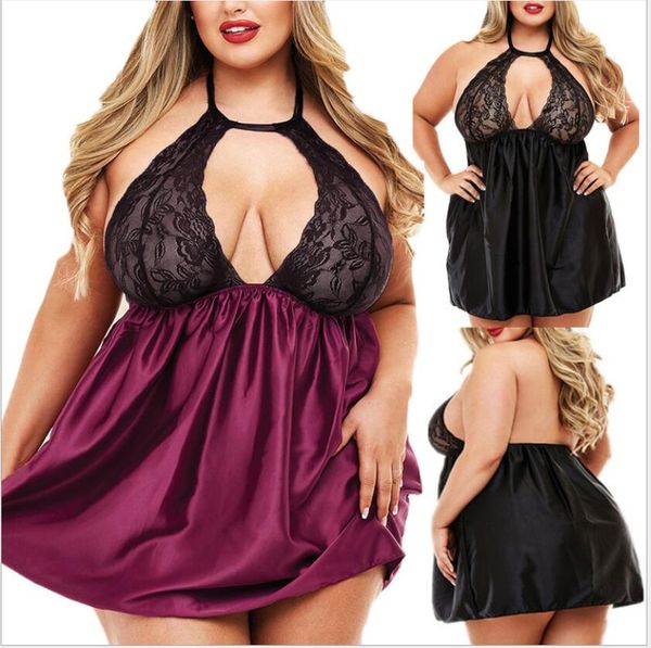 colori viola Donne breve Satin abito camicia da notte molli della biancheria della cinghia Accappatoio accappatoio pigiama da notte sexy della signora Lace Up Solid Sleepwear